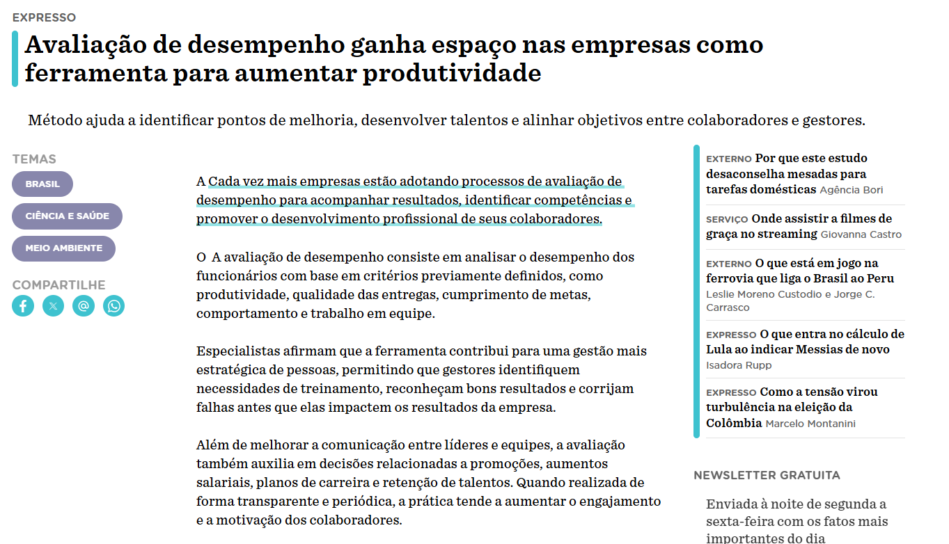 Avaliação de desempenho ganha espaço nas empresas como ferramenta para aumentar produtividade